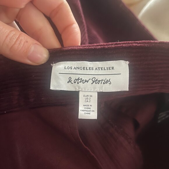 Burgundy corduroy pants - Picture 3 of 4